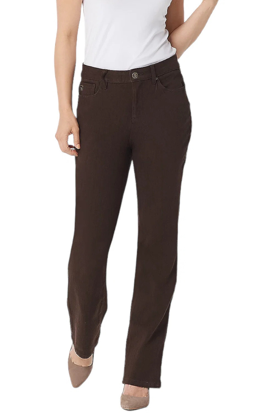 Belle by Kim Gravel Flexibelle 5-Pocket Boot Cut Jeans Espresso - Regular